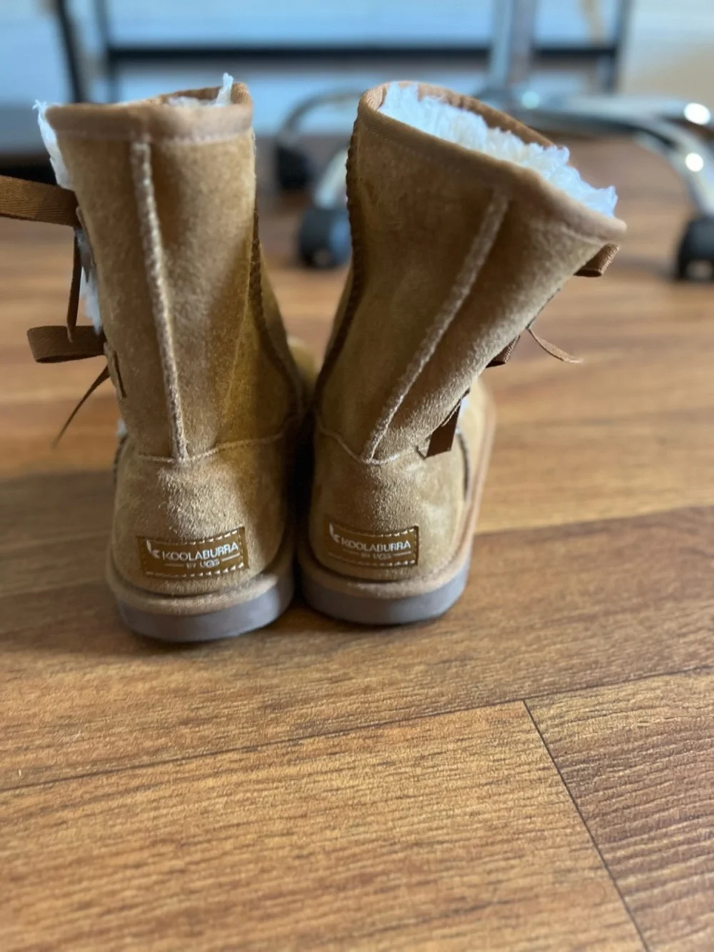 Koolaburra Kids Tan Suede Bow Accent Boots